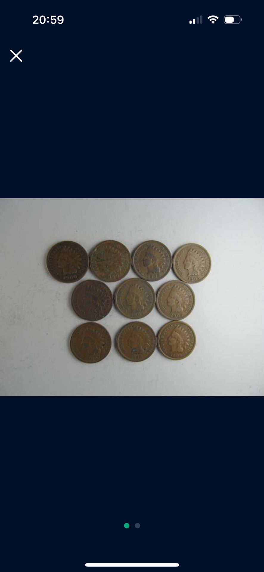Set of 1900 to 1909 Indian Head Cents -- INCLUDES KEY DATE COIN!