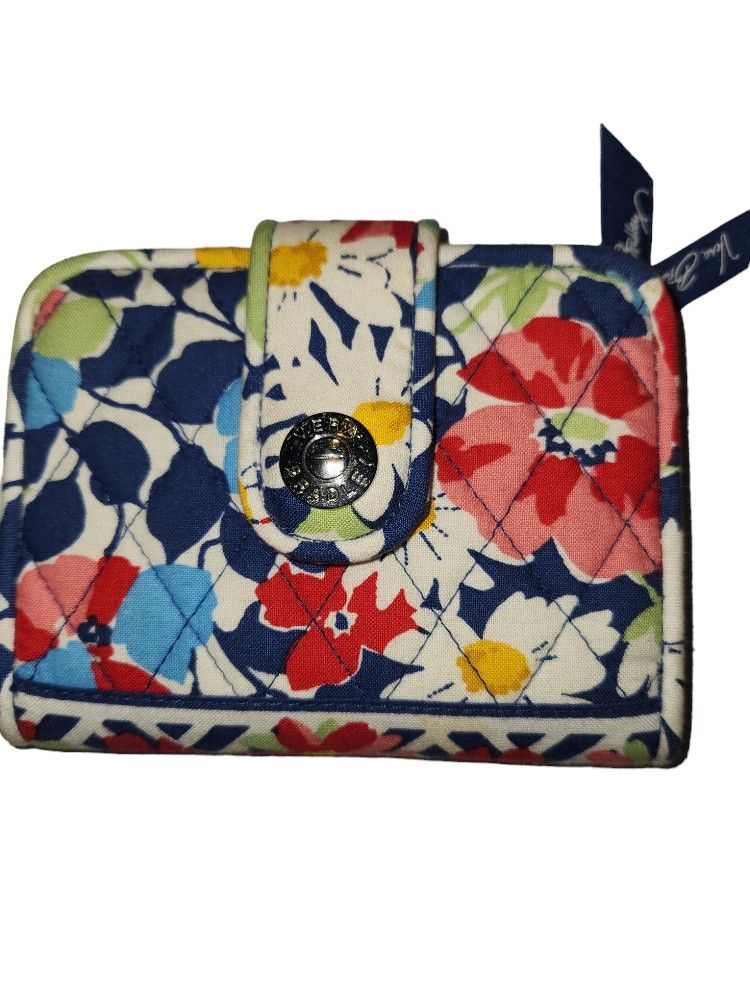 Vera Bradley Multi Colored Floral Wallet. Snap Closure on the Front.