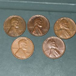 5 Wheat Pennie’s lot listed below