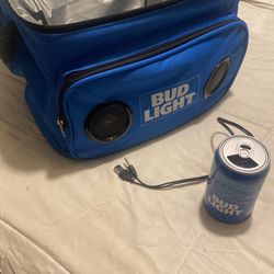 Bud Light Bluetooth Speaker Cooler w/ Bluetooth Can.
