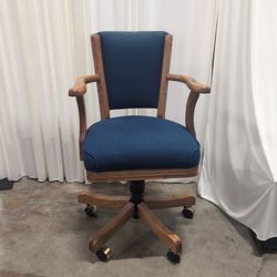 Traditional Wood Frame Office Chair with Casters