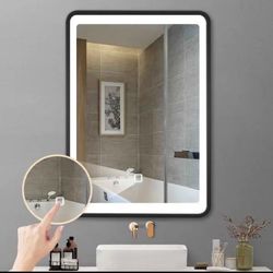New 24"X30" Medicine Cabinet with LED Lighted Mirror And Defogger Dimmable 3 Color Light