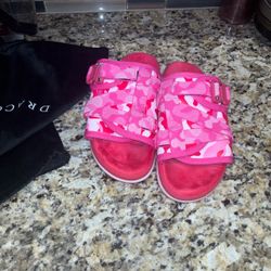 Pink camo Draco slides, unisex