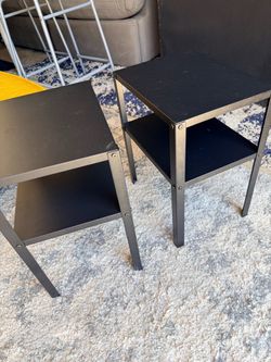 IKEA KNARREVIK NIGHTSTAND IN BLACK SET OFF 2