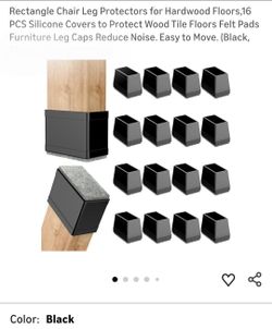 16 pieces of silicon cover rectangle Chair leg protector for floor
