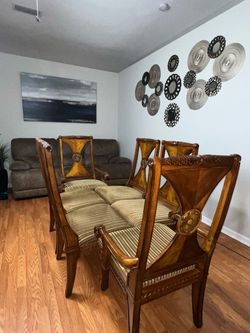 Set of 6 Ashley Furniture "North Shore" Dining Chairs (Includes 2 Captain Chairs)