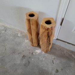 2 Tall, Custom Wood Vases