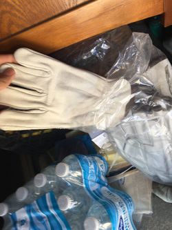 Cow grain leather work gloves