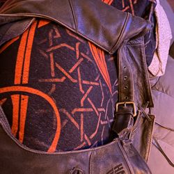 Real Leather Vest And Chaps Like New