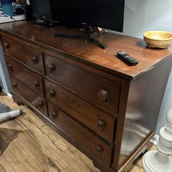 Cherry Dresser And Full size Bed With Box Spring 