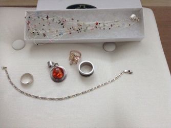 Amber pendant silver!