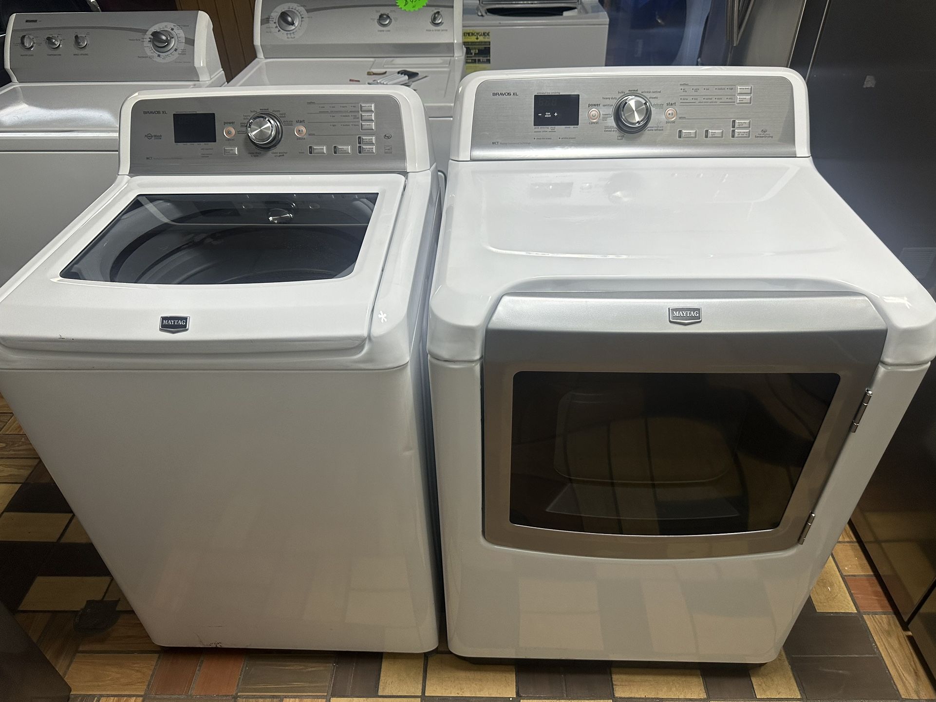 🎊🏙️Maytag Bravos Washer Xl Large Capacity Dryer Electric Steam Nice Set🎊🏞️