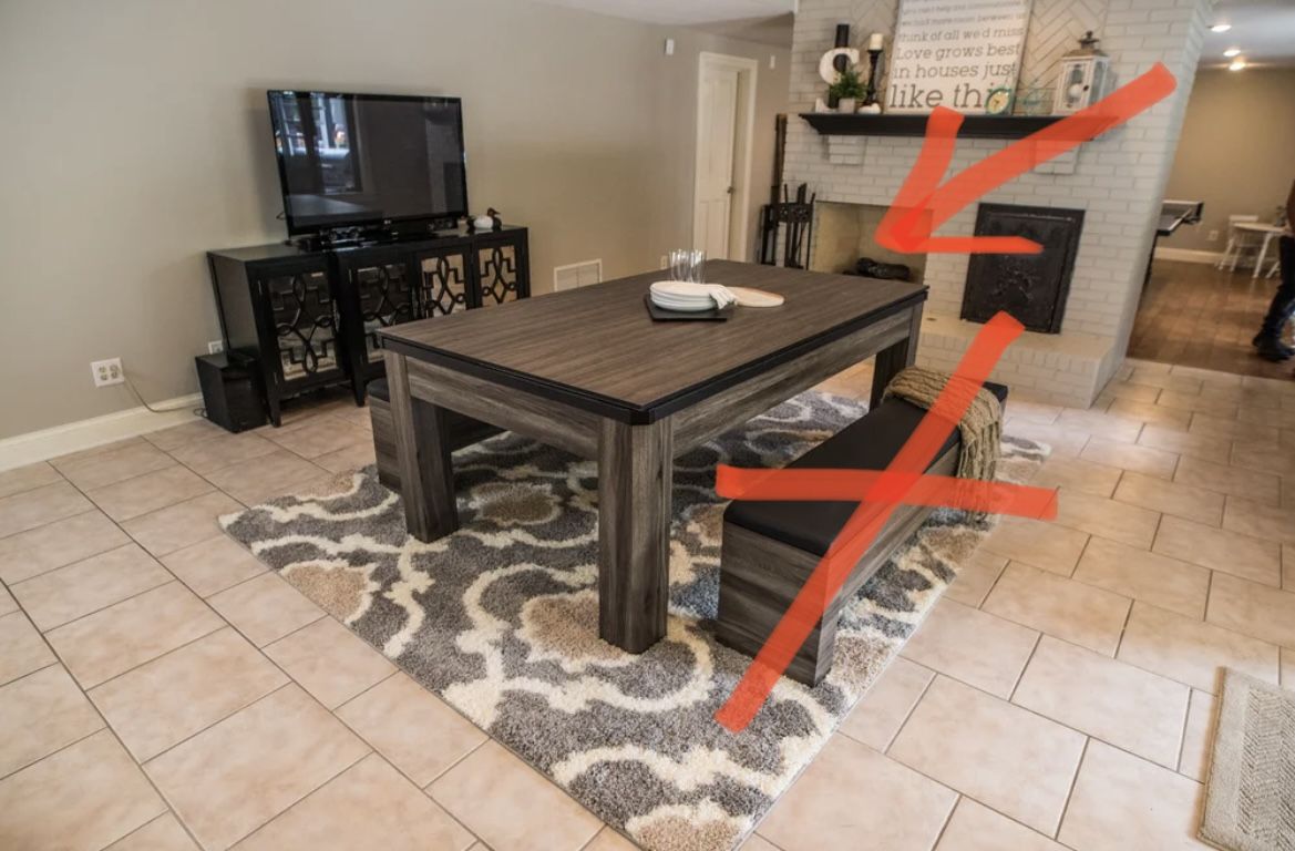 [NEW: OPEN BOX (JUST TABLE)] 3-In-1 Dining/Pool/PingPong Table (READ)