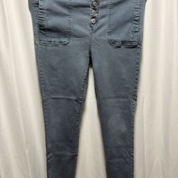 High-Rise Grey Skinny Jeans - 5-Button Fly