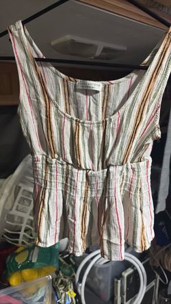 Paper Crane Striped Peplum Tank Top Size Small
