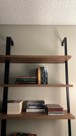Large Industrial Bookshelf with Metal Frame