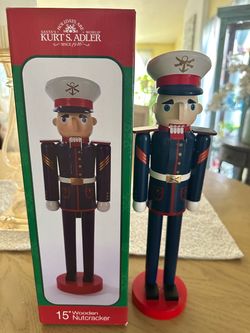 Kurt S. Adler 15” Wood Nutcracker U.S. Militart:Marinr