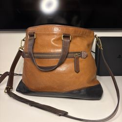 NWT Coach Men's Bleecker Urban Leather Tote Bag Brass Fawn Black F71453 Open To Offers