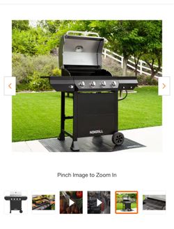 4-Burner Propane Gas Grill in Black with Stainless Steel Main Lid