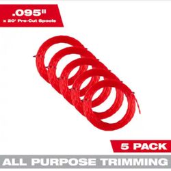 Milwaukee 0.095 in. x 20 ft. Pre-Cut Trimmer Line (5-Pack)-Model # 49-16-2782