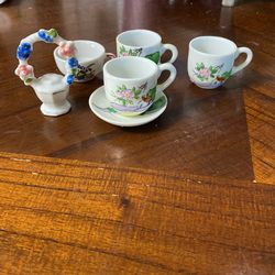 Miniature Vintage Porcelain Kids Tea Set