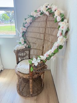 Peacock boho vintage chair