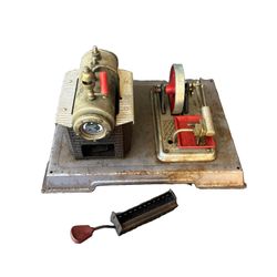Vintage 1960's Wilesco Steam Powered Engine Tin Toy Model - West Germany