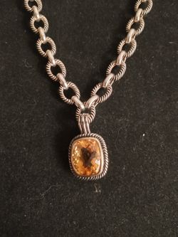 Necklace- Sterling Silver & Citrine Detachable Enhancer
