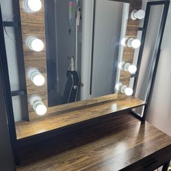 huge brown vanity 