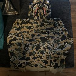BAPE 1st Camo Shark Full Zip Hoodie 'Yellow'