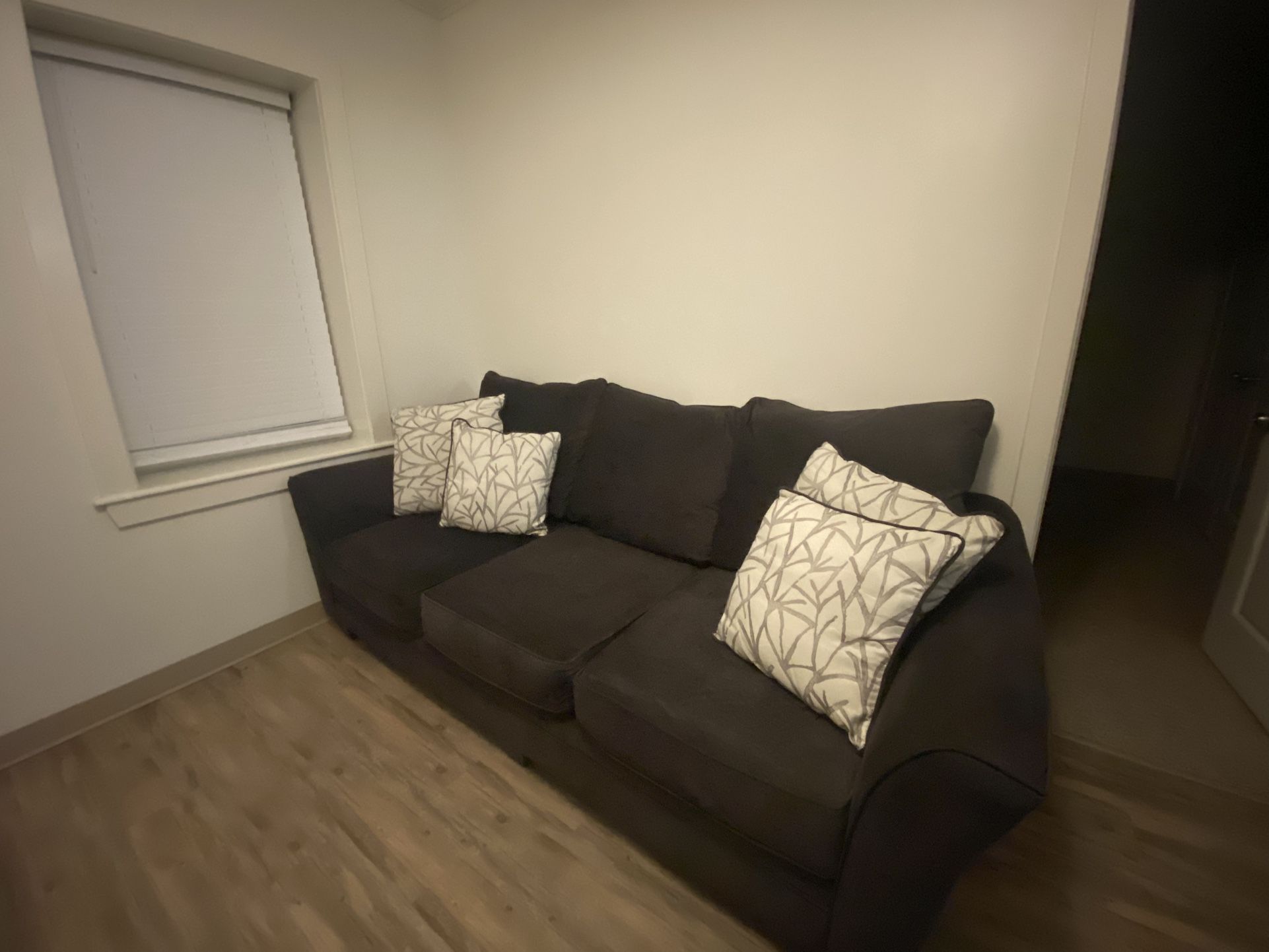 Charcoal Gray Fabric 3-Seater Couch