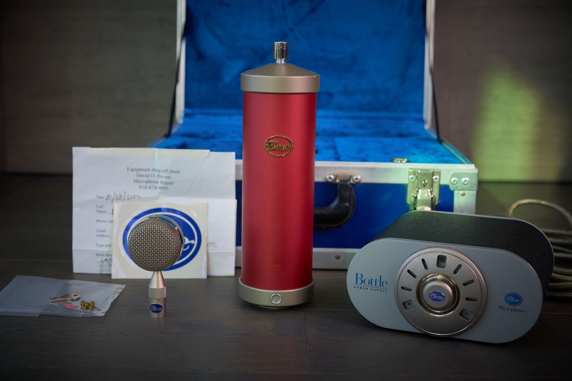 Rare Vintage Blue Bottle Tube Condenser Microphone (Serviced) Red Vocal Edition