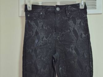 Dark Snake Print Coated Skinny Jeans