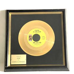Great condition from 1972 framed hit single gold record (starting all over again) by songwriter, Philip Morris