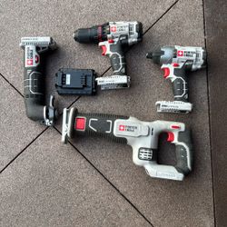 4 Power Tools With Battery Pack 