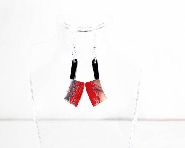 Handmade Acrylic Bloody Meat Cleaver Earrings – Halloween Edition