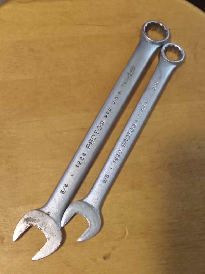 Proto Professional Combination Wrench Lot Of 2