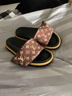 black and brown louis vuitton slides