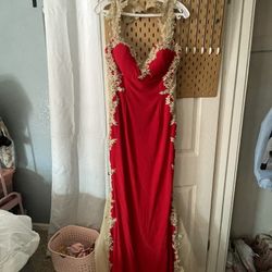 Elegant Red Sequence Dress 