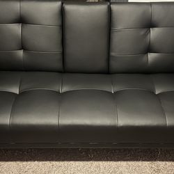 Black Leather Futon