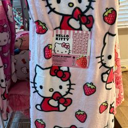 Hello Kitty Strawberry TWIN size blanket  