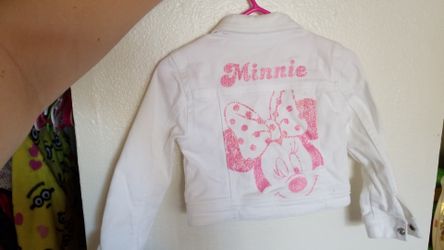 White Minnie mouse jean jacket