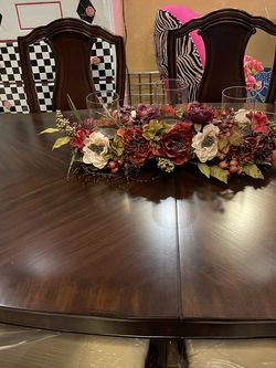 Dining Room Table 6 Chairs 2 Leaves