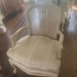 Century French Armchair With Caning