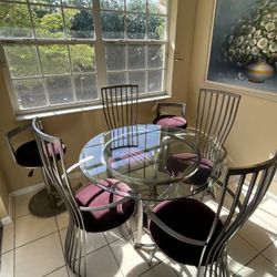 Kitchen Table, With 4 Chairs and 2 stools