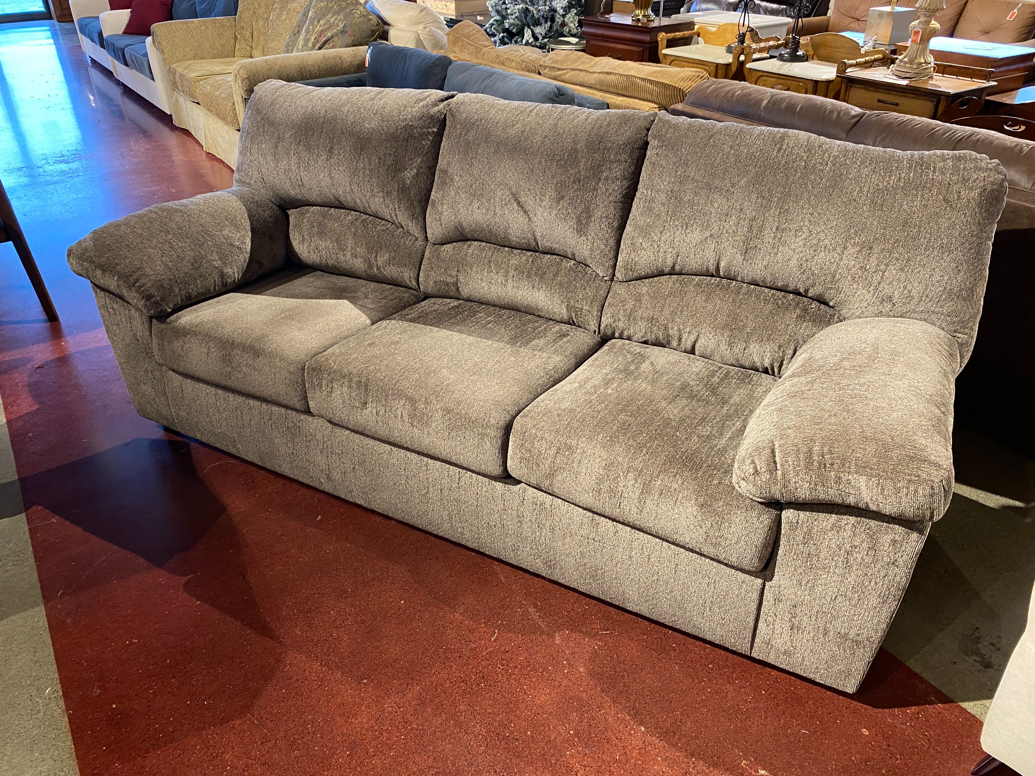 Grey Chenille Three Seater Couch