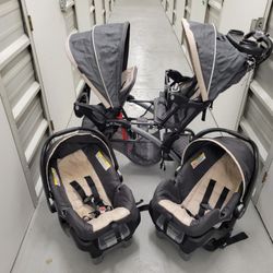 Twin Baby Stroller With Car Seats