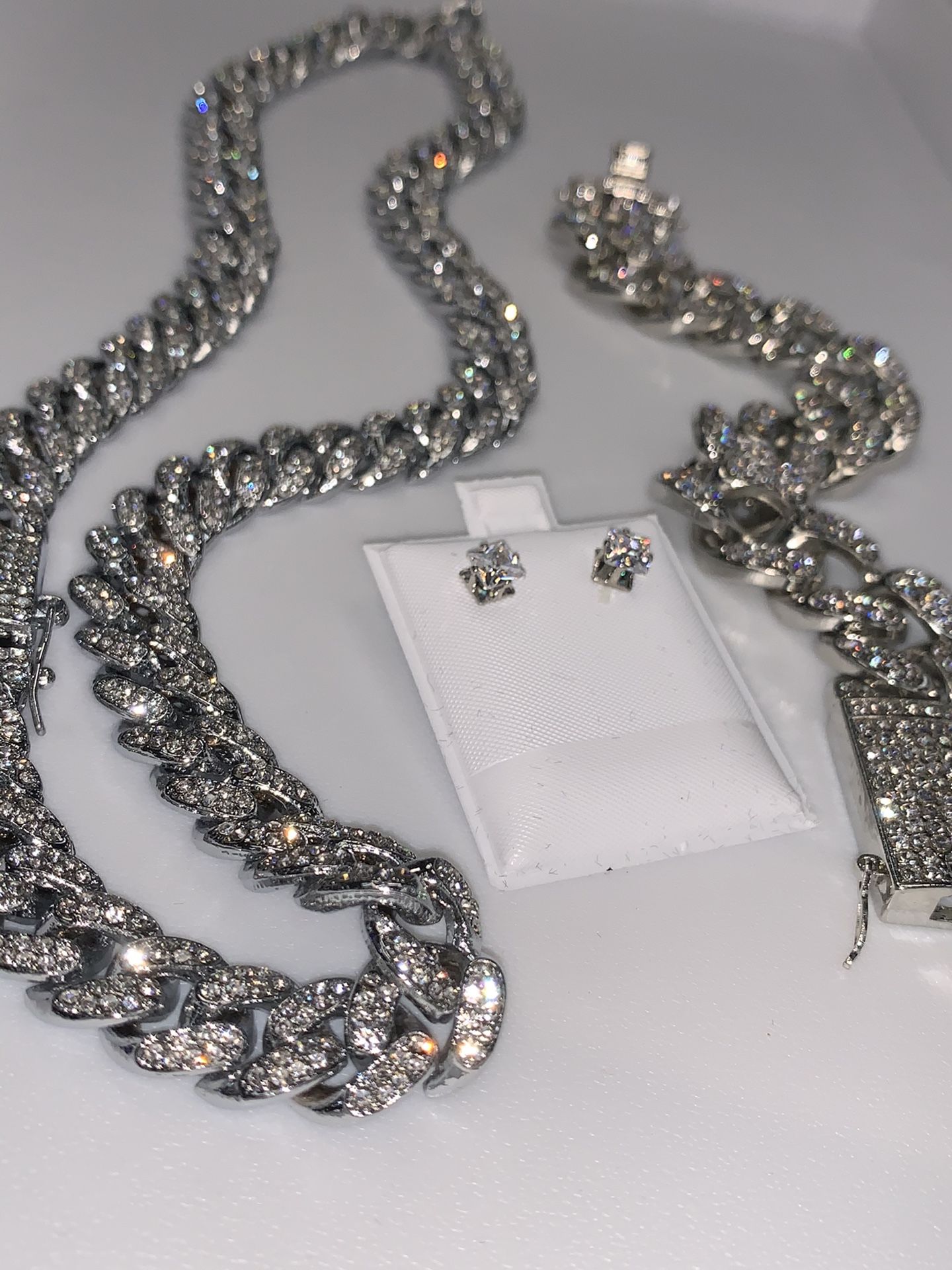 22k stainless steel Miami Cuban jewelry set,All Products : American Fashion Style Bags On Sale