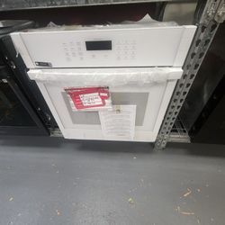 Ge 27 Inch Electric Single Wall Oven White 