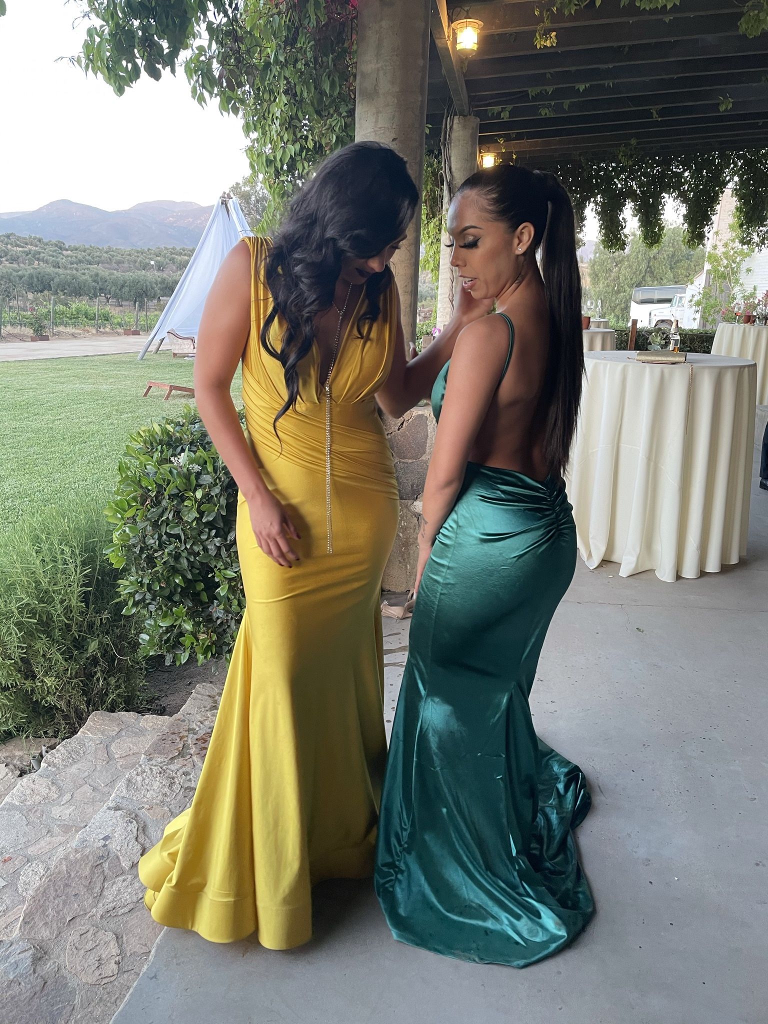 Yellow Formal Dress Size 4 Stretchy